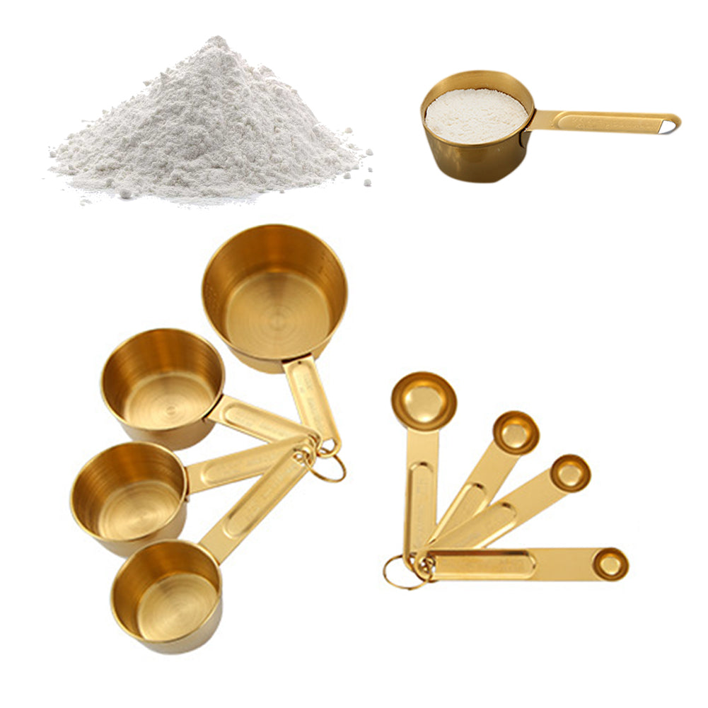 Stainless Steel Measuring Cups and Spoons, 8 Pieces