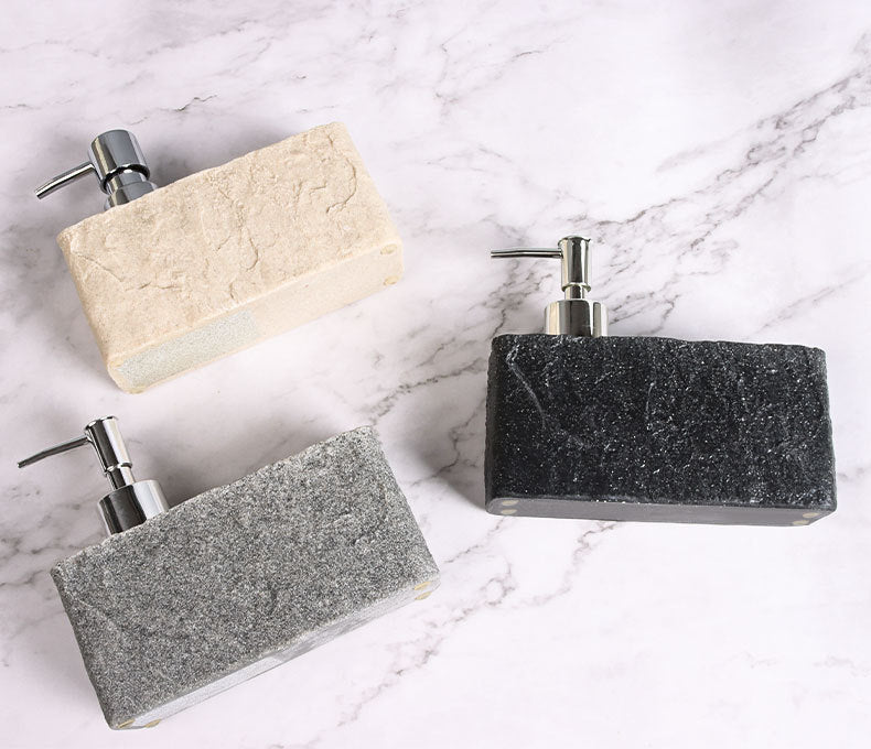 Marble-Look Soap Dispenser and Sponge Holder Set