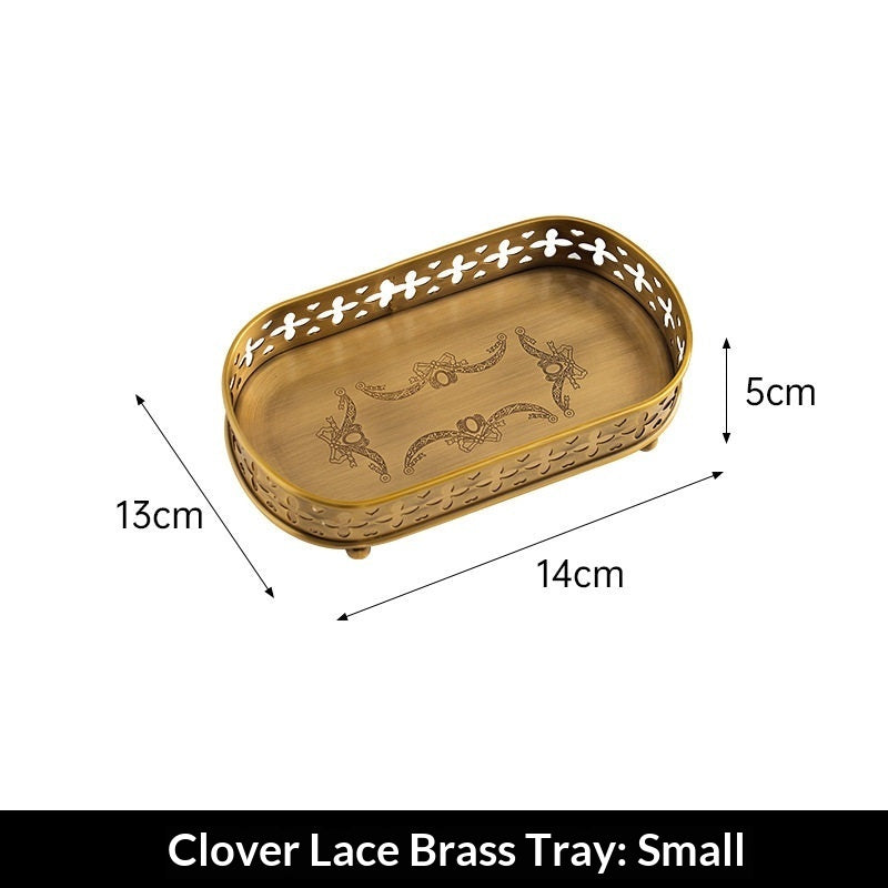 Carved Brass Decorative Tray
