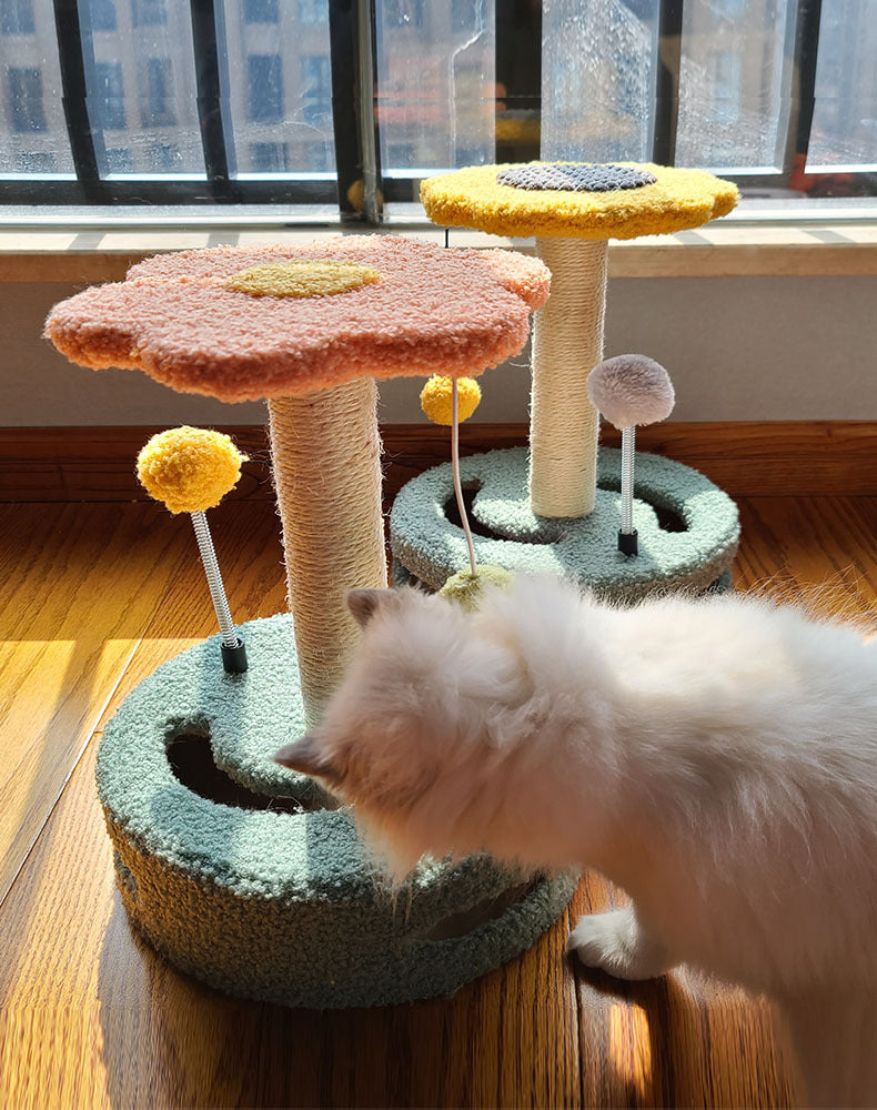 Small Cat Tree with Sisal Post and Bed