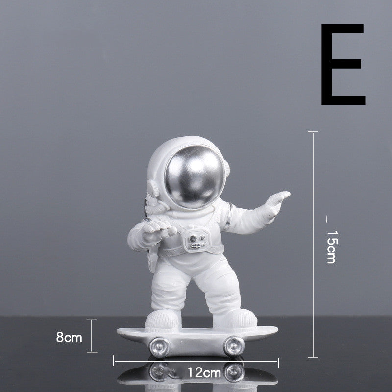 Astronaut Figurine Decor, Gold or Silver