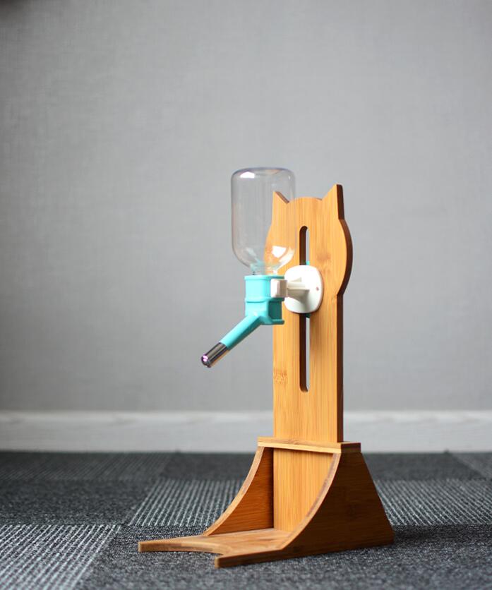 Pet Water Bottle with Wooden Stand