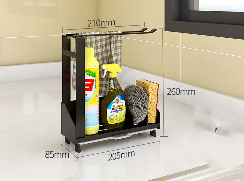 Wall-Mounted Sink Caddy with Towel Bar
