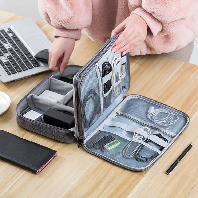 Double-Layer Electronics Organizer Bag