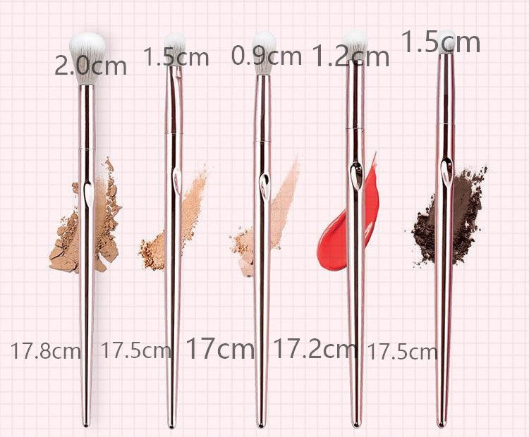 Pink Makeup Brush Set with Clutch Bag