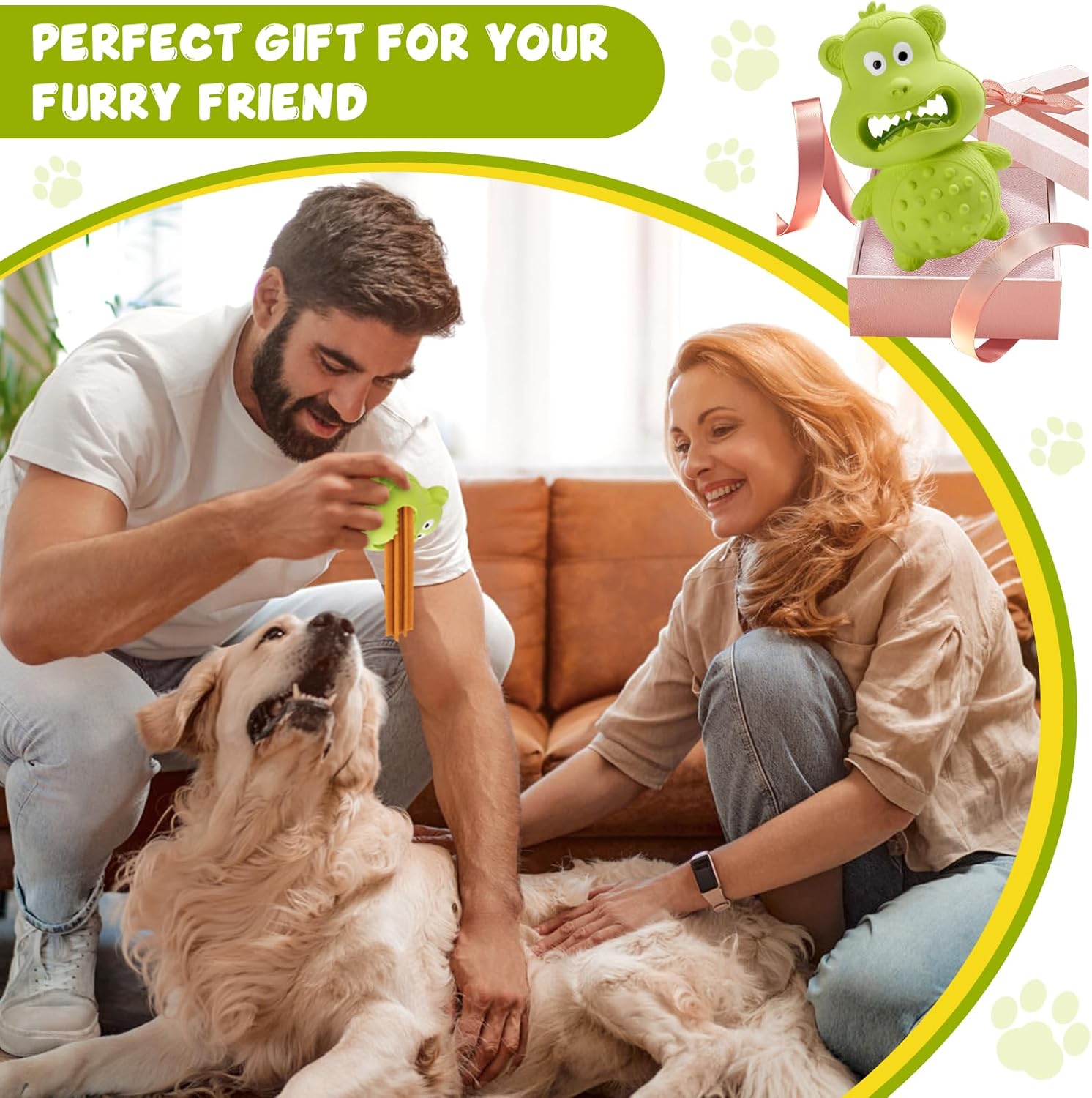 Rubber Squeaky Treat Toy for Strong Chewers