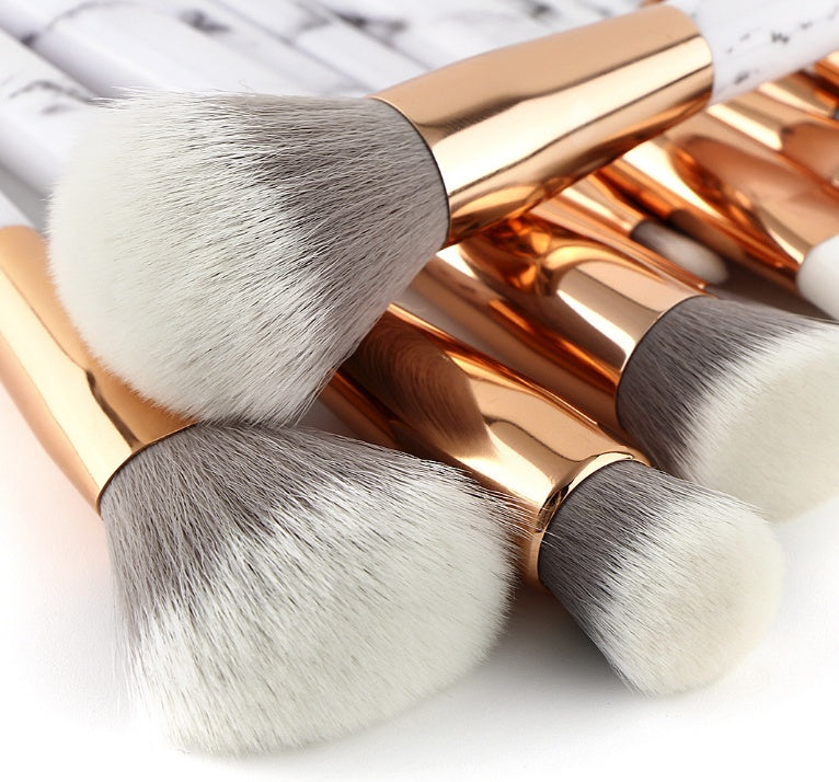 Marble-Handle Makeup Brush Set