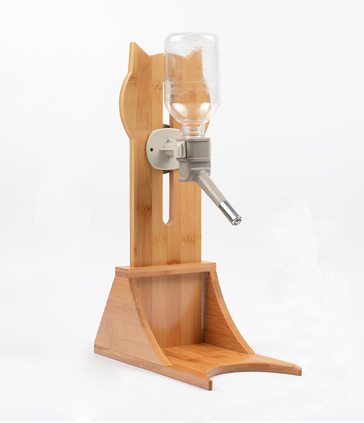Pet Water Bottle with Wooden Stand