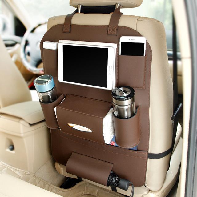 PU Leather Car Seat Back Organizer