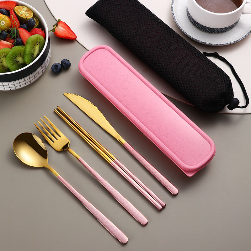 Portable Stainless Steel Cutlery Set with Case