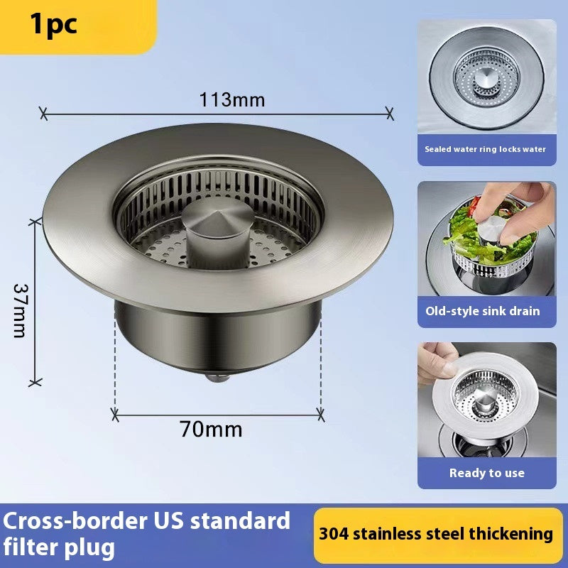 Stainless Steel Pop-Up Sink Strainer