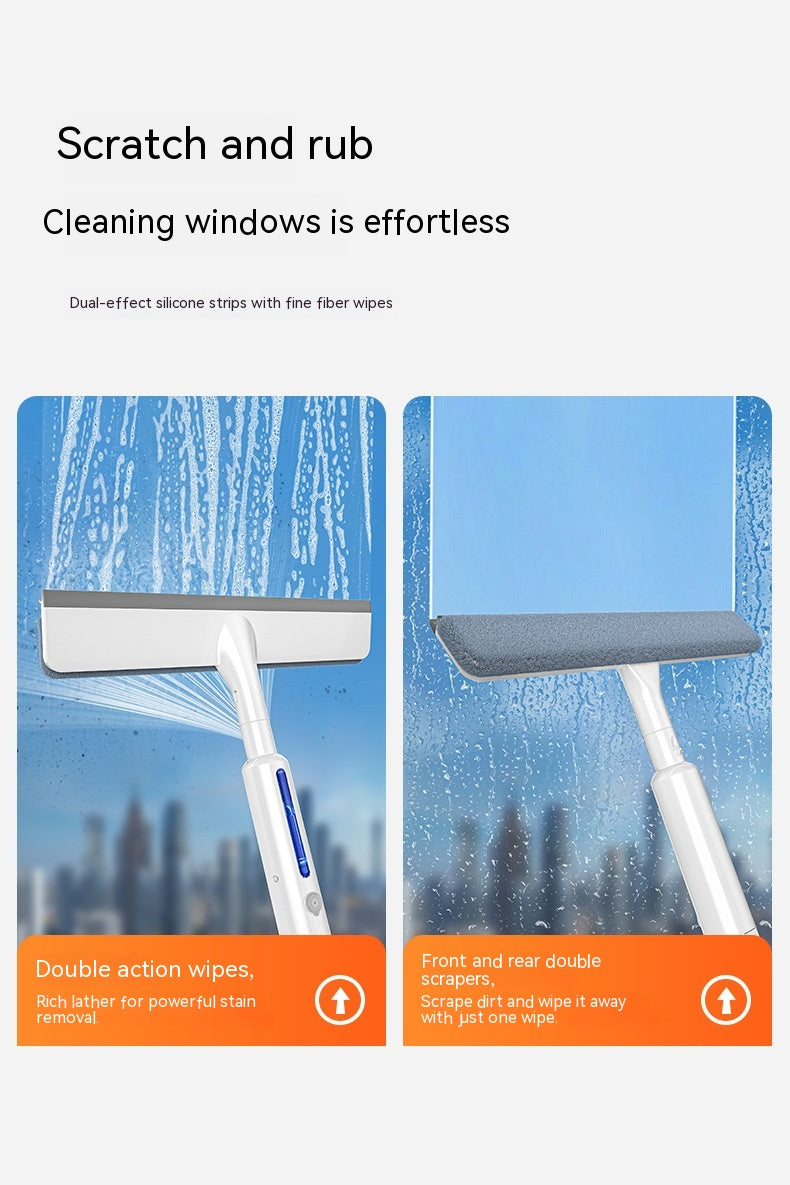 Spray Window Squeegee with Cloth Pads