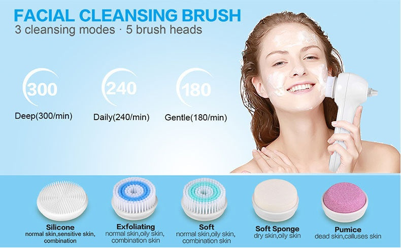 Electric Facial Brush and Blackhead Remover Kit