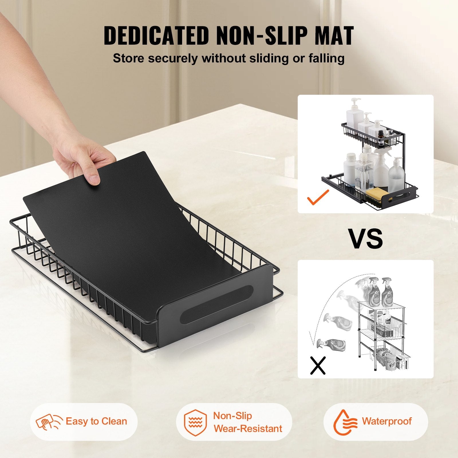 2-Tier Pull-Out Under-Sink Cabinet Organizer