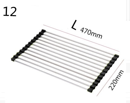 Roll-Up Stainless Steel Over-the-Sink Drying Rack