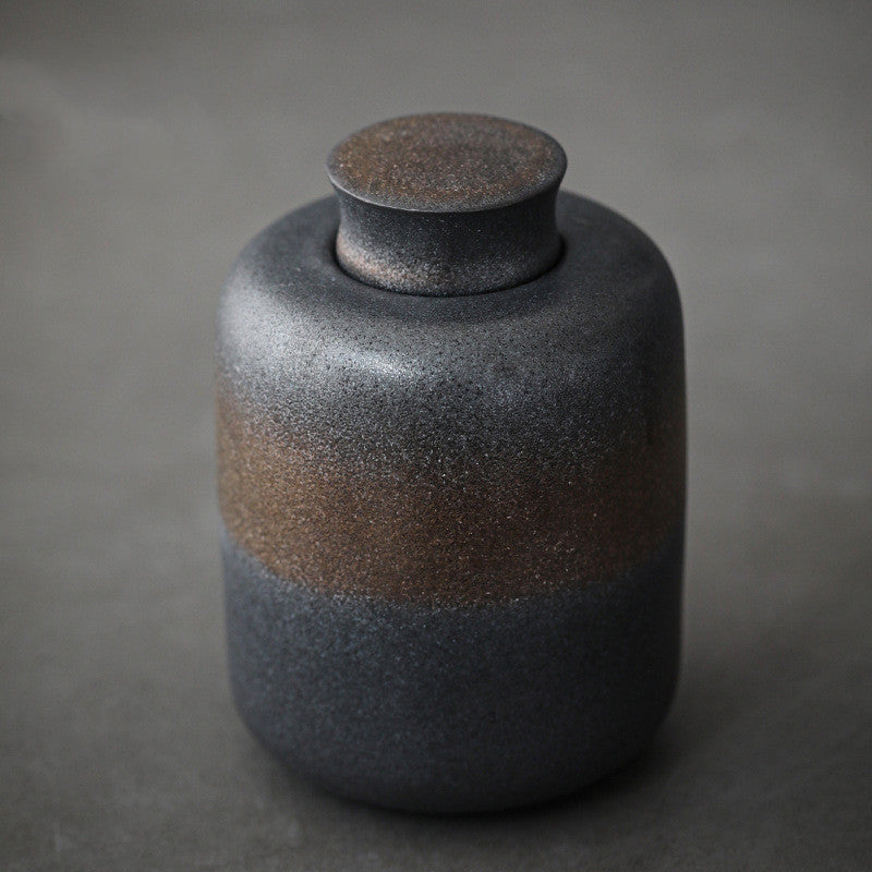 Retro Glazed Ceramic Tea Caddy