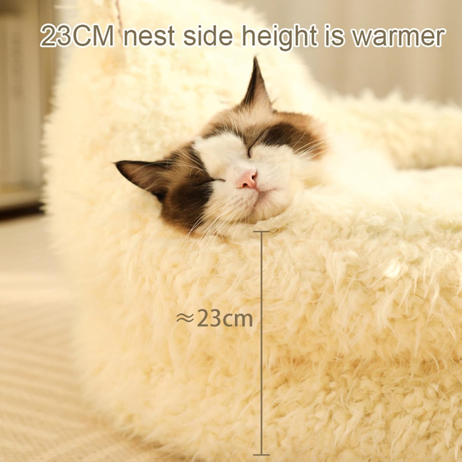 Alpaca Plush Pet Bed with Removable Pad