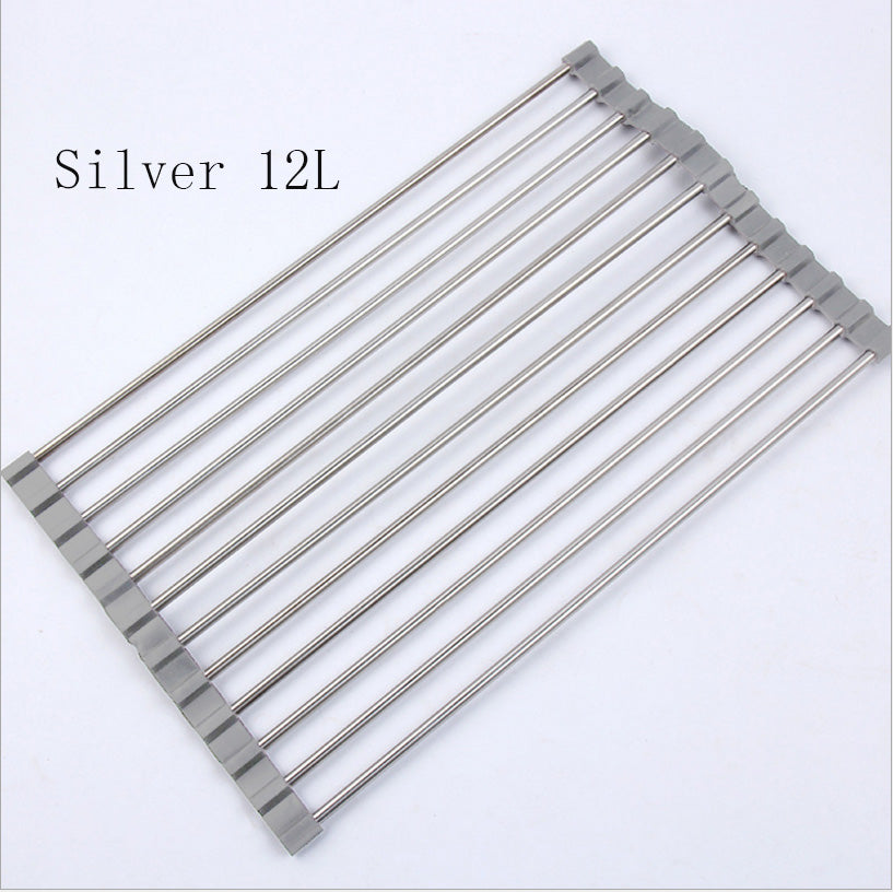 Roll-Up Stainless Steel Over-the-Sink Drying Rack