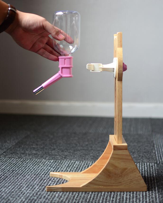 Pet Water Bottle with Wooden Stand