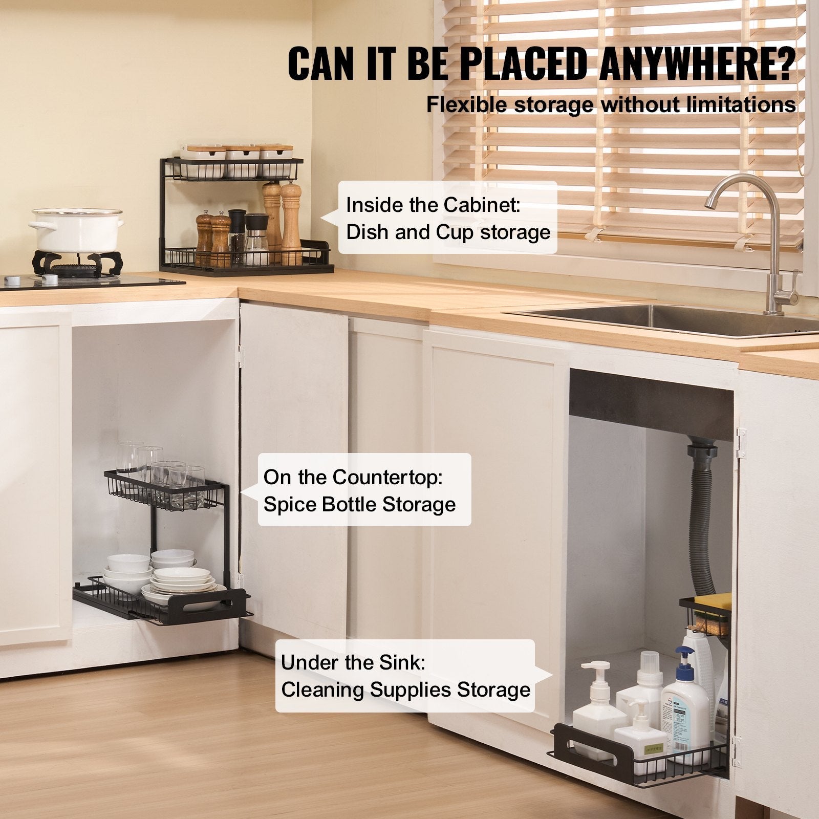2-Tier Pull-Out Under-Sink Cabinet Organizer