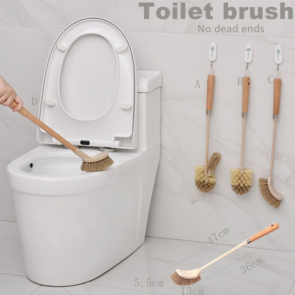 Wooden-Handle Toilet Brush