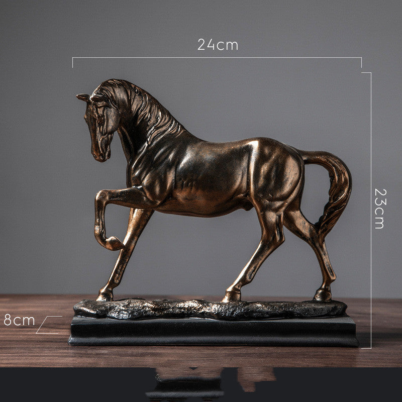 Bronze-Look Resin Horse Figurine