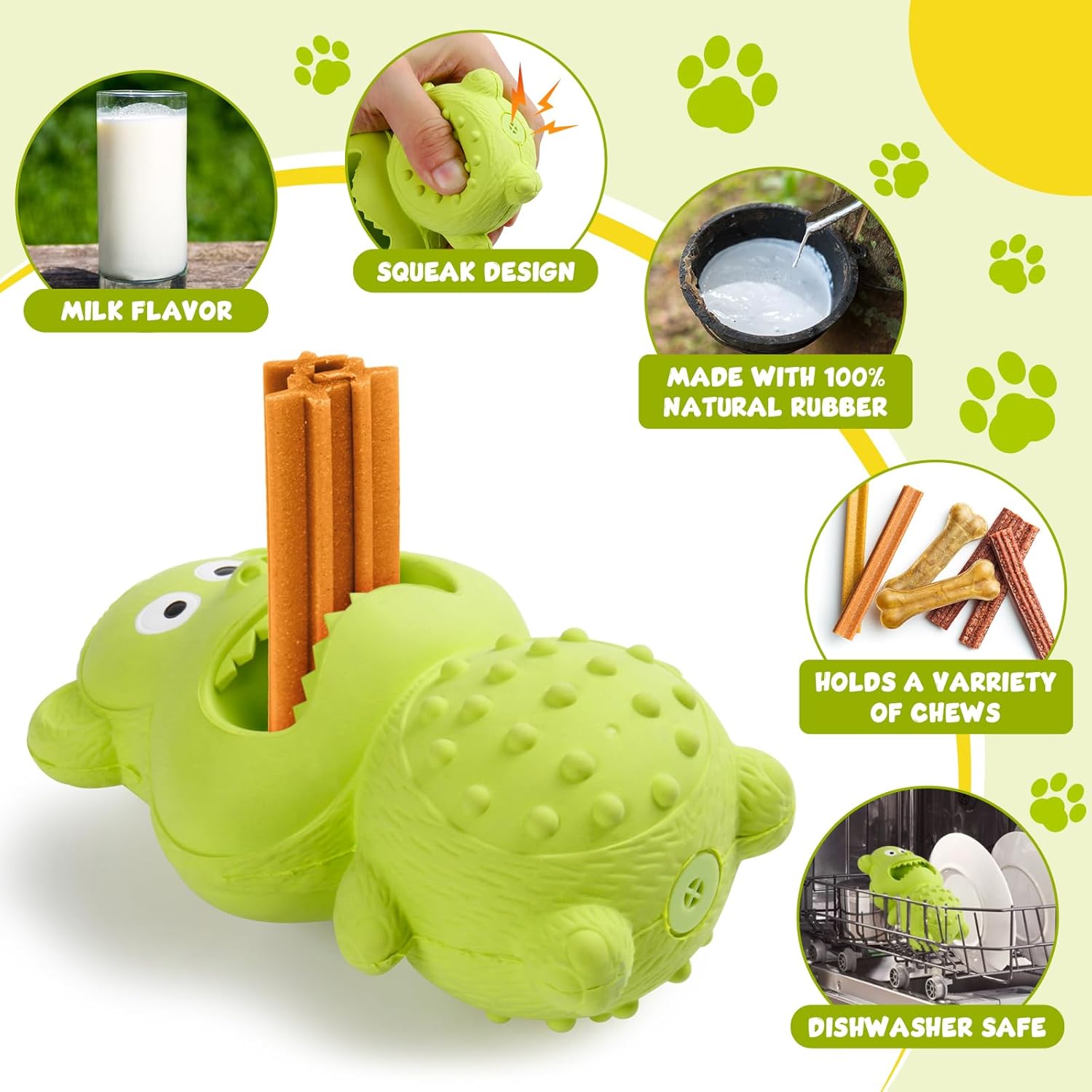 Rubber Squeaky Treat Toy for Strong Chewers