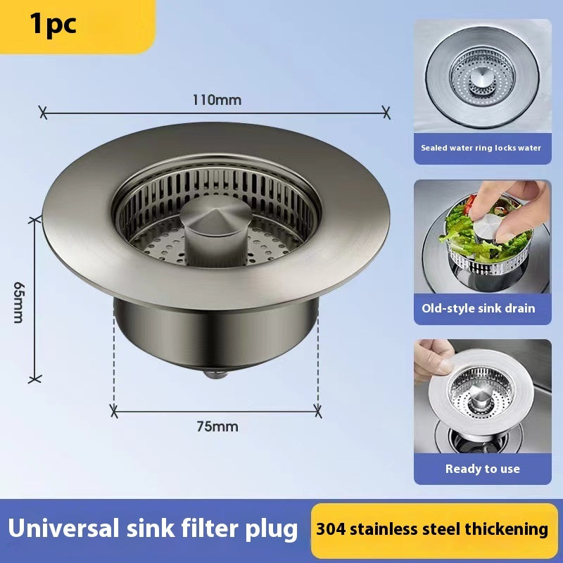 Stainless Steel Pop-Up Sink Strainer