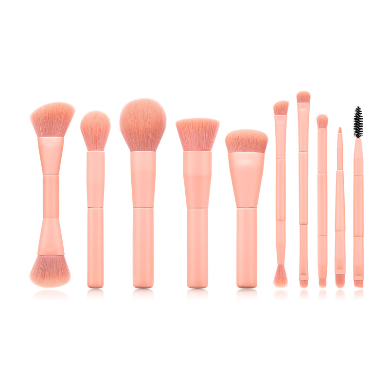 10-Piece Pink Makeup Brush Set