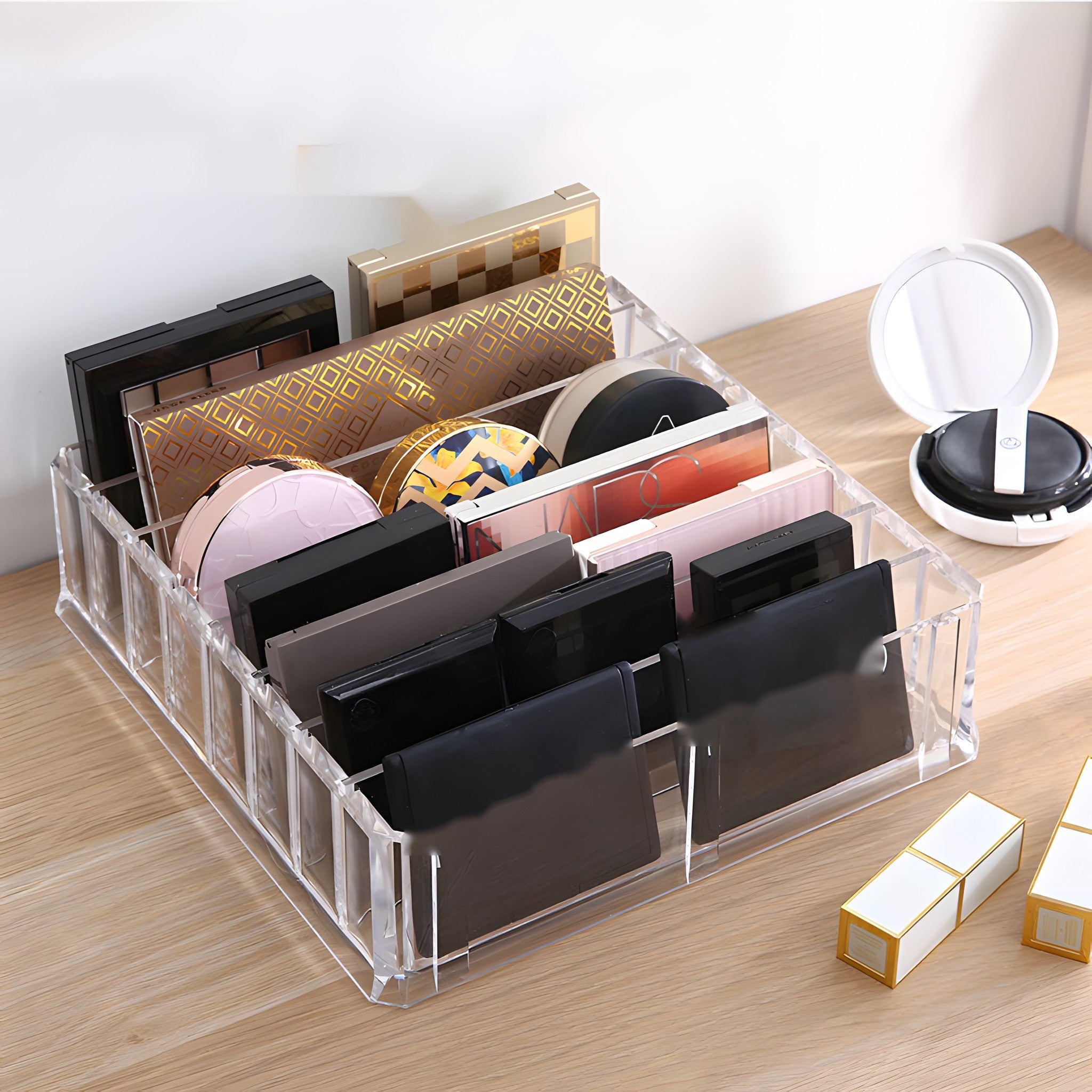 Clear Makeup Palette Organizer with Dividers