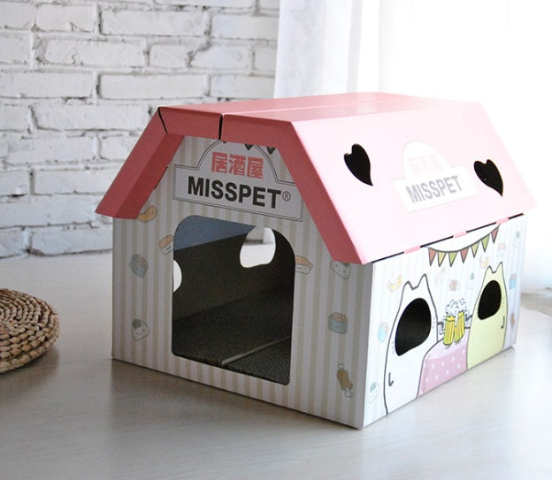 Café House Cardboard Cat Scratcher