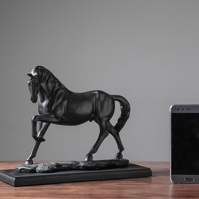 Bronze-Look Resin Horse Figurine