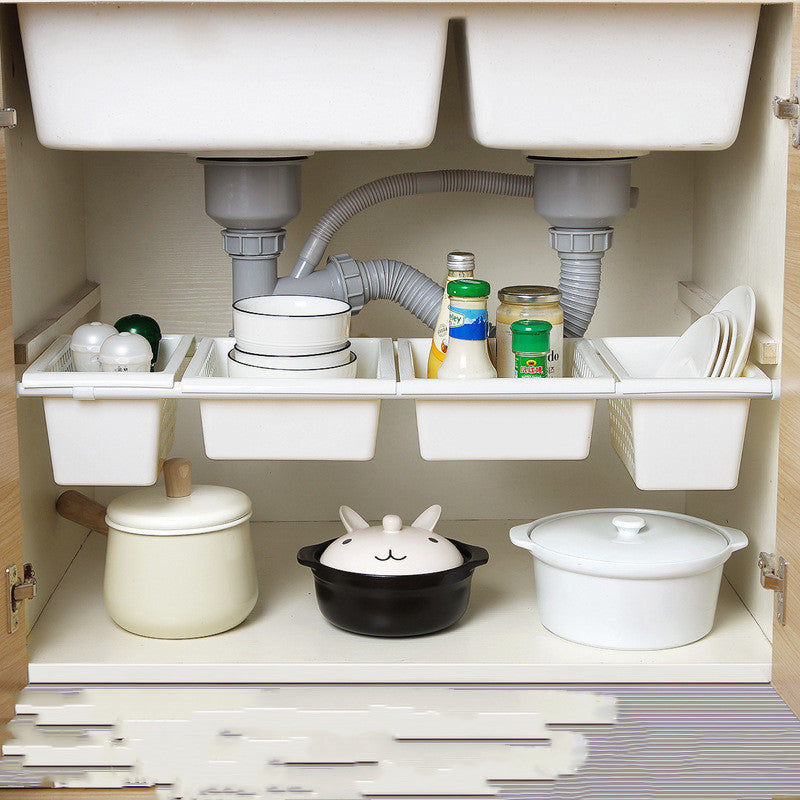 Expandable Under-Sink Shelf with Baskets