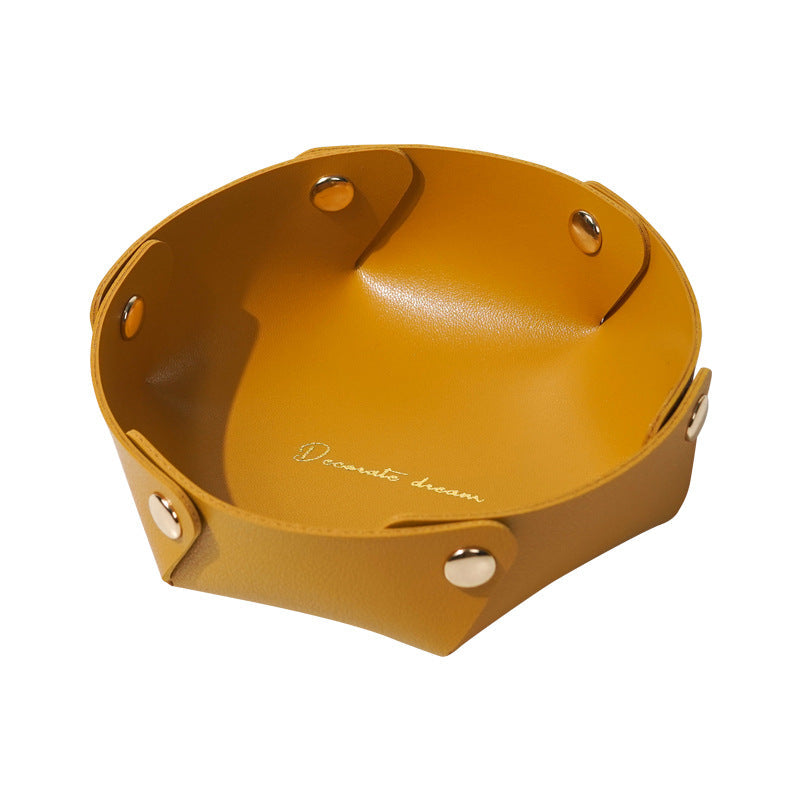 Faux Leather Catchall Tray