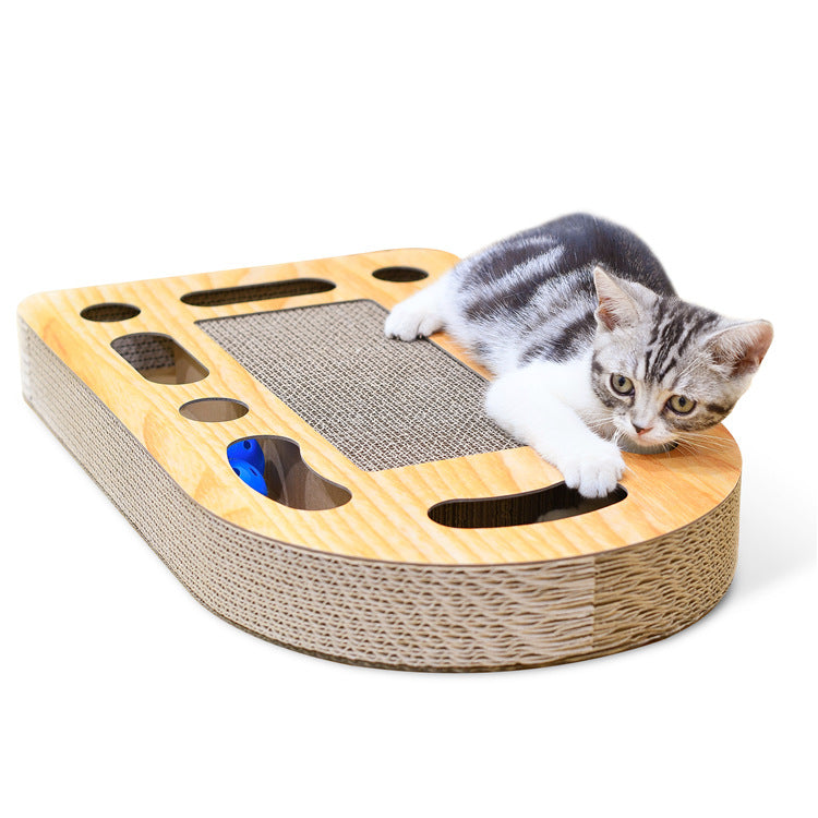 Cardboard Cat Scratcher with Ball Toy