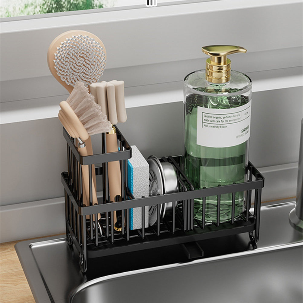 Metal Sink Organizer with Soap Dish and Brush Holder