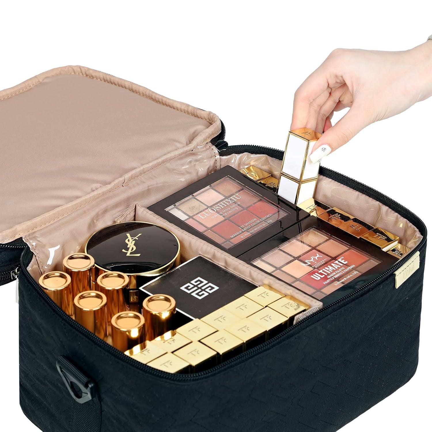 Plaid Toiletry Bag with Wet-Dry Separation
