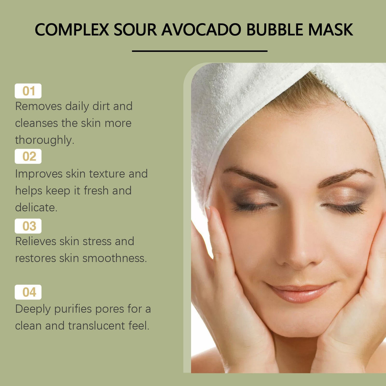 Avocado Cleansing Foam Mask, 12 Sachets