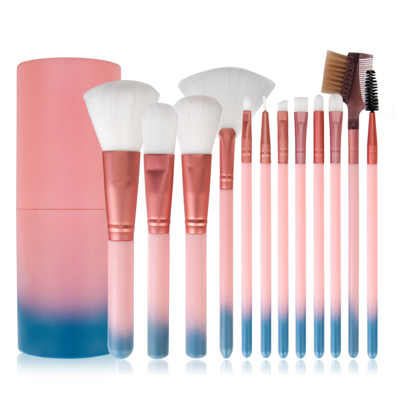 12-Piece Pink Makeup Brush Set
