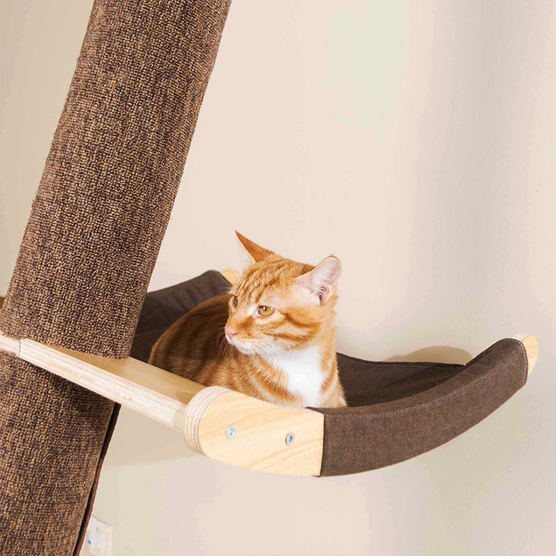 Wall-Mounted Wooden Cat Shelf