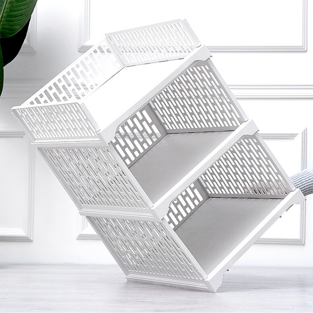 White Stackable Wardrobe Organizers
