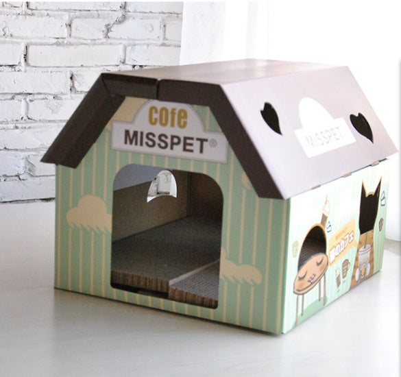Café House Cardboard Cat Scratcher