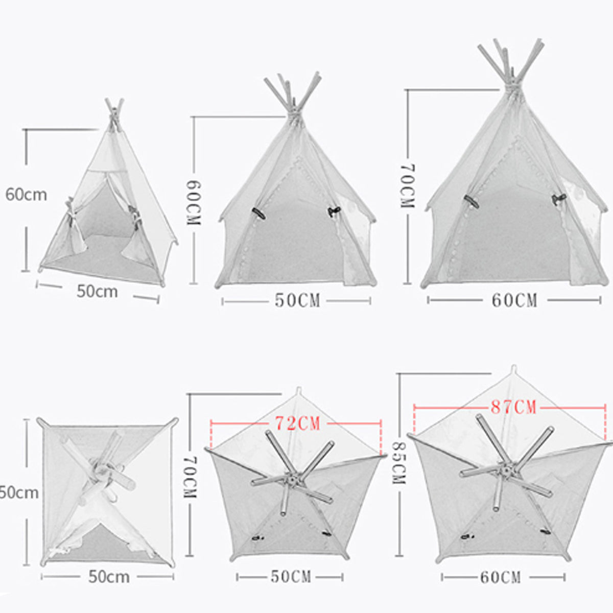 Pet Teepee Tent with Cushion