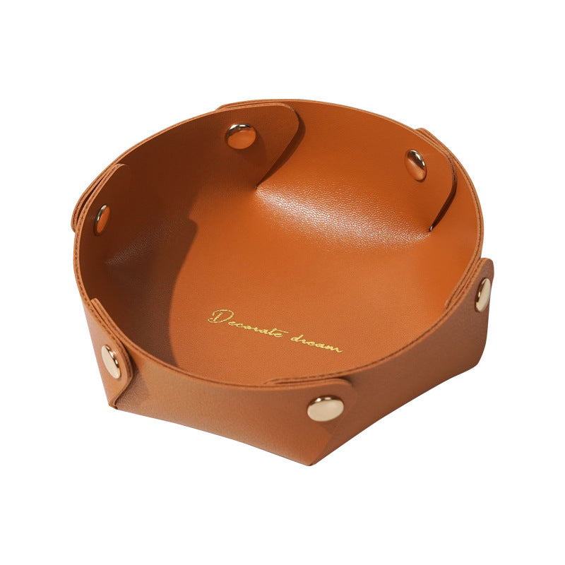 Faux Leather Catchall Tray
