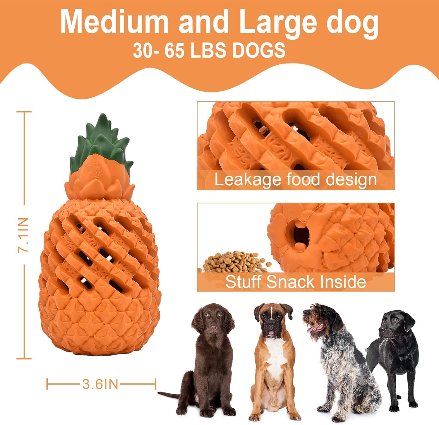 Pineapple Rubber Chew Toy for Dogs