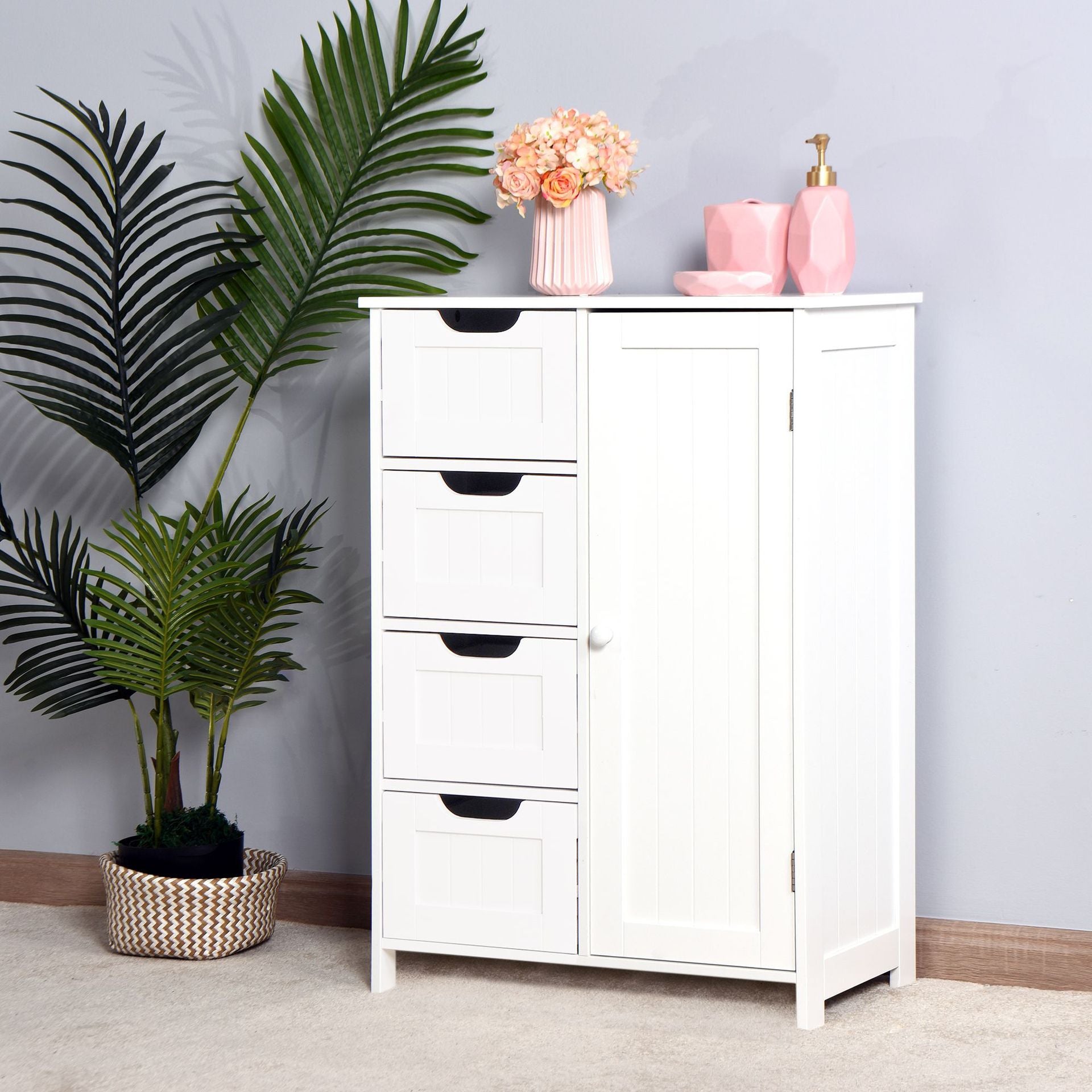 White 4-Drawer Storage Cabinet