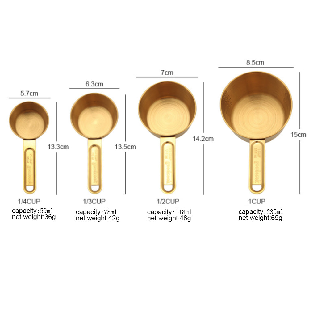 Stainless Steel Measuring Cups and Spoons, 8 Pieces