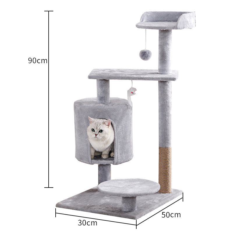 Plush Cat Tree with Nest and Scratching Post