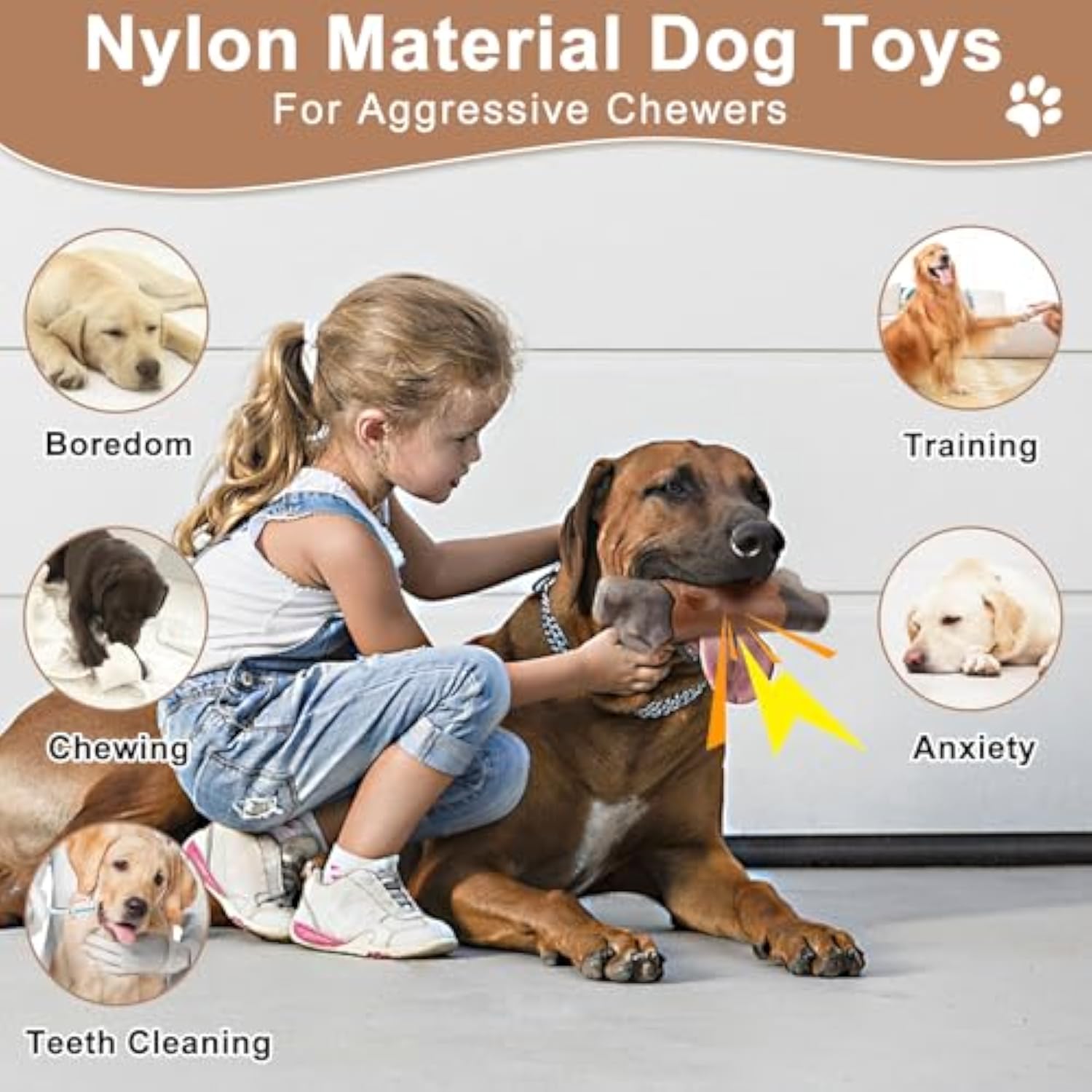 Bacon-Flavored Nylon Chew Toy for Large Dogs