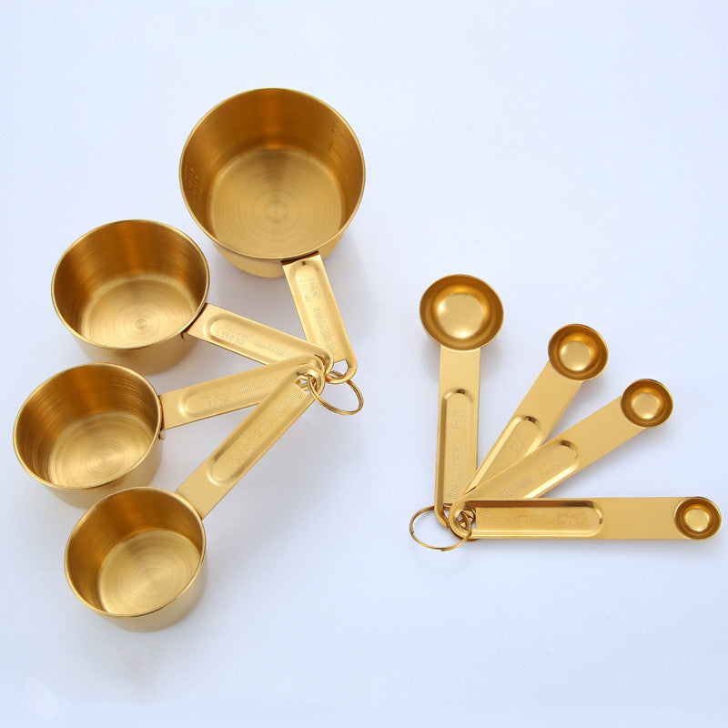 Stainless Steel Measuring Cups and Spoons, 8 Pieces